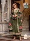 Zubeida By Blue Hills Mal Chanderi Plus Size Anarkali Kurti Set 